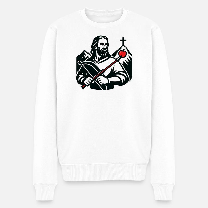Legendenfigur der Schweiz - Männer Premium Bio Pullover - Weiß