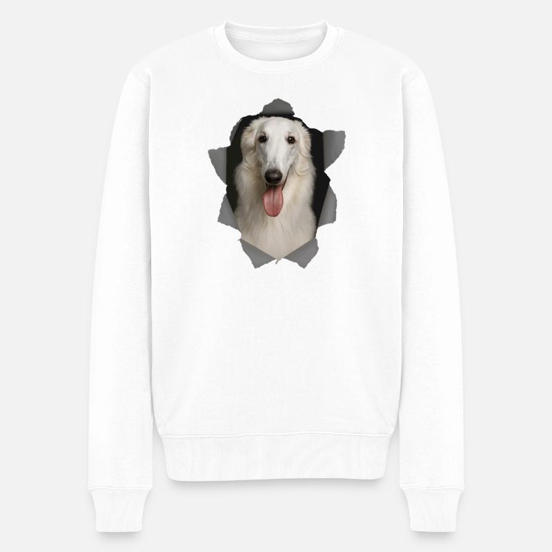 Barzoï - Pull Premium bio Homme - blanc