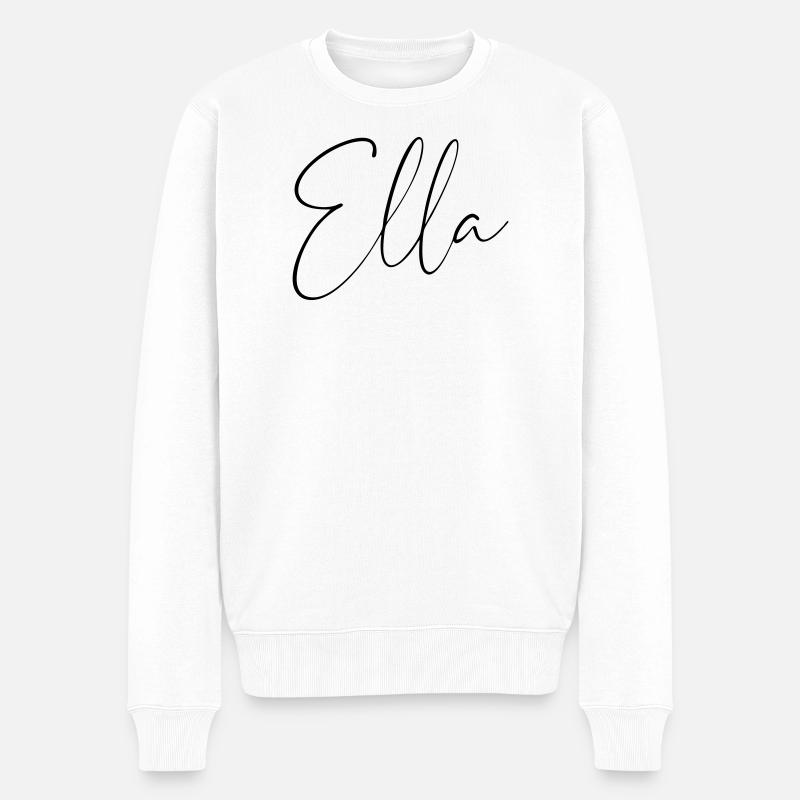 ella / handschrift personalisiertes design - Männer Premium Bio Pullover - Weiß