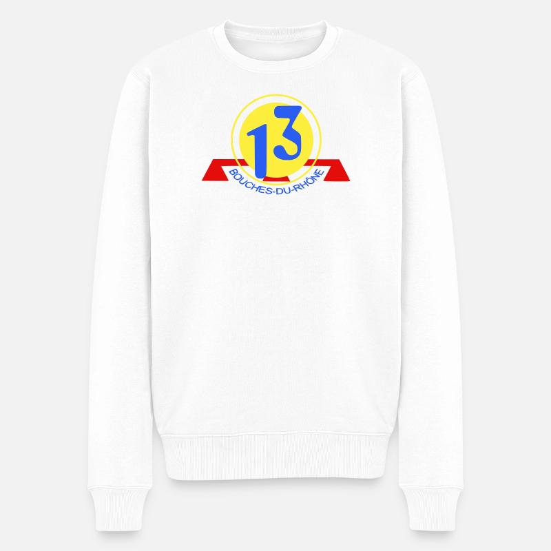 Logo 13 Bouches-du-Rhône - Pull Premium bio Homme - blanc