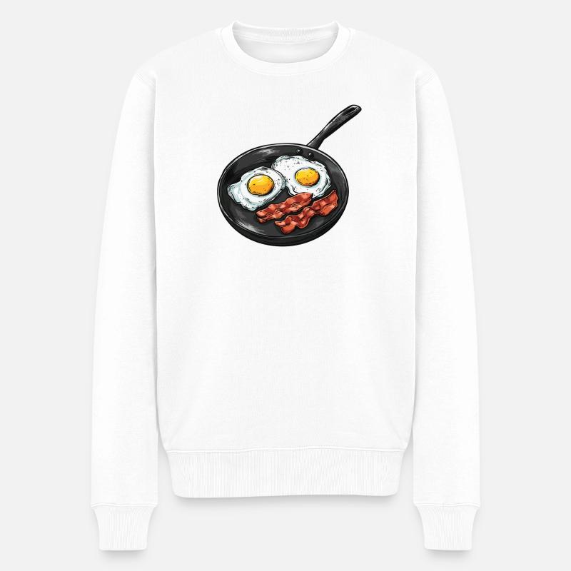 Kochkunst Frühstücks-Szene - Männer Premium Bio Pullover - Weiß