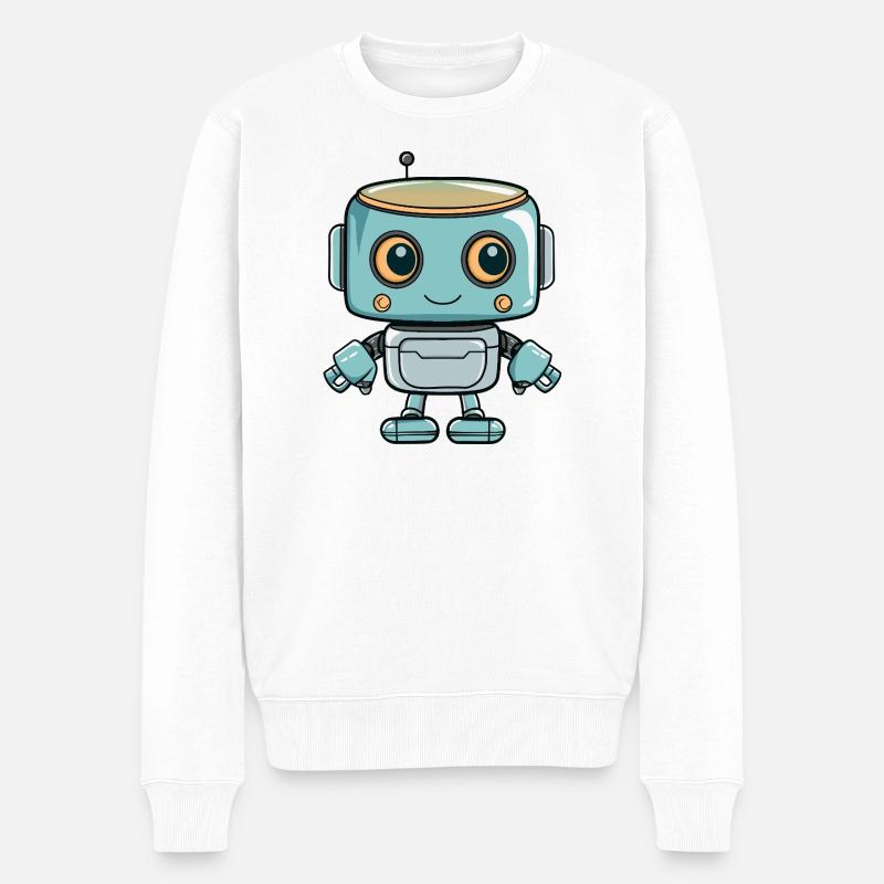 Imprimé robot mignon pour les enfants - Pull Premium bio Homme - blanc