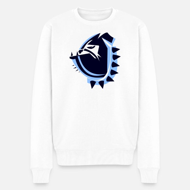 Bulldogge - Männer Premium Bio Pullover - Weiß