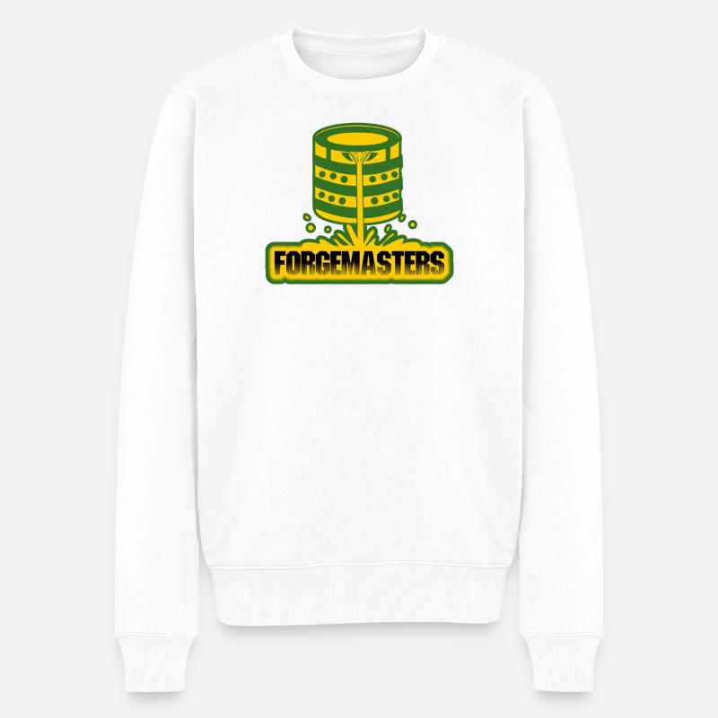 Design des Schmiedemeister-Emblems - Männer Premium Bio Pullover - Weiß