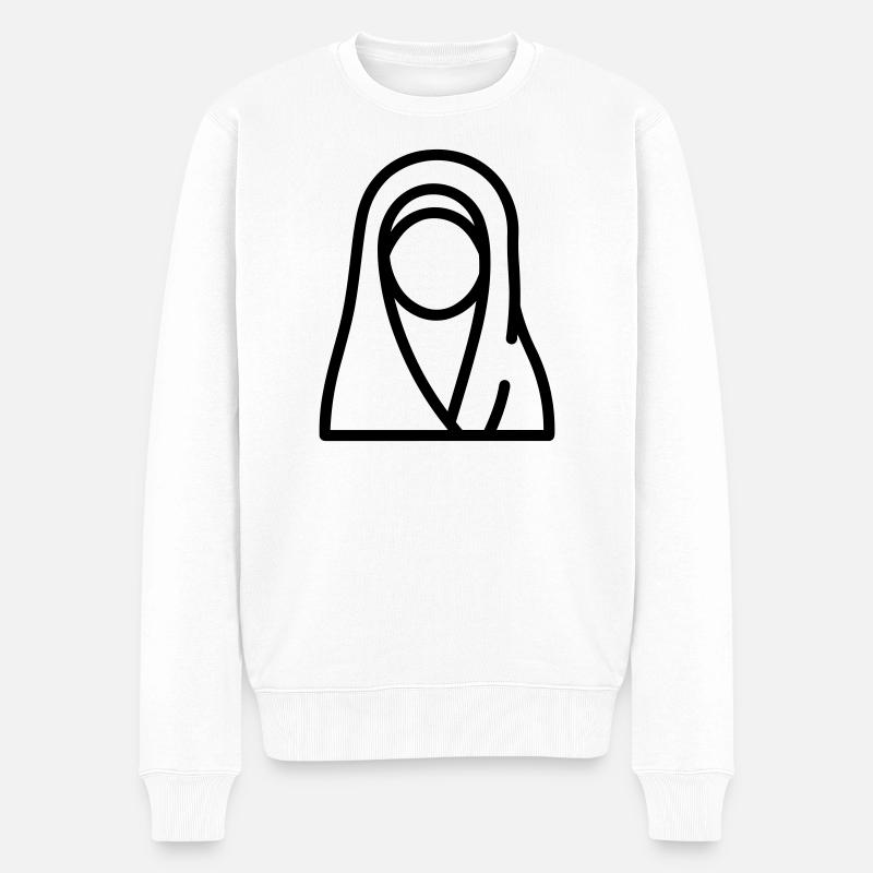 Muslimische Frau - Männer Premium Bio Pullover - Weiß