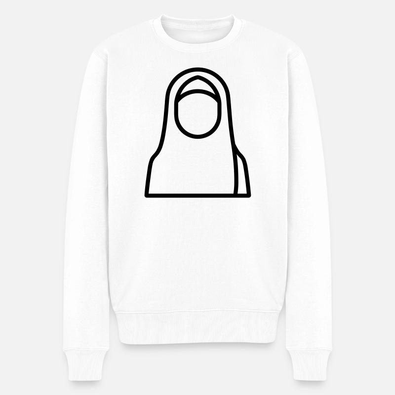 Muslimische Frau - Männer Premium Bio Pullover - Weiß