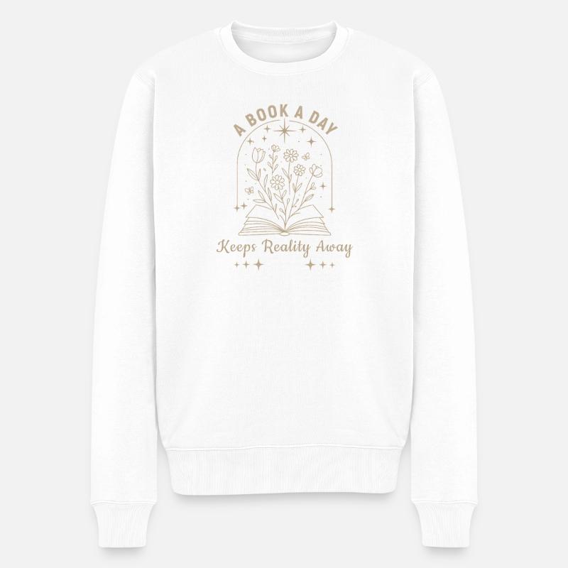 Buchblüten Magie - Männer Premium Bio Pullover - Weiß