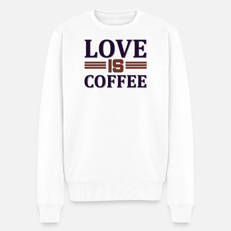 L’amour, c’est le café - Pull Premium bio Homme - blanc