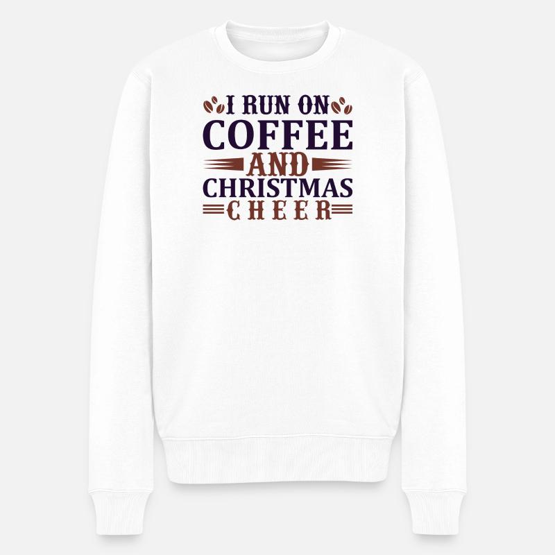 Courir au café et à Noël - Pull Premium bio Homme - blanc