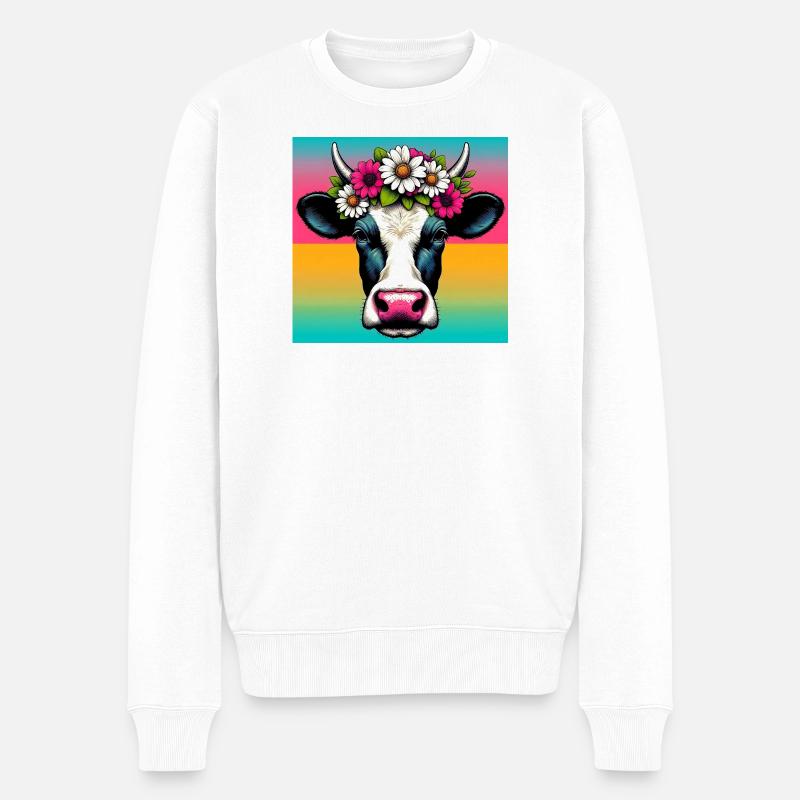 vache - Pull Premium bio Homme - blanc