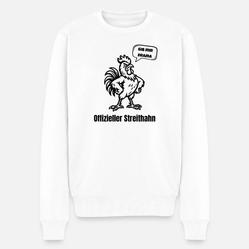 Streithahn - Drama - Männer Premium Bio Pullover - Weiß