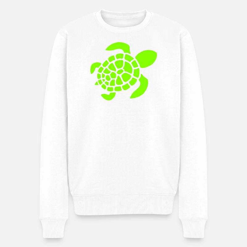 Turtle Logo Turtle Shell Pattern Icon - Men's Premium Organic Jumper - white