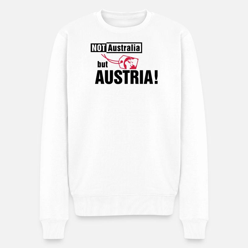 Nicht Australien, sondern Österreich - Männer Premium Bio Pullover - Weiß