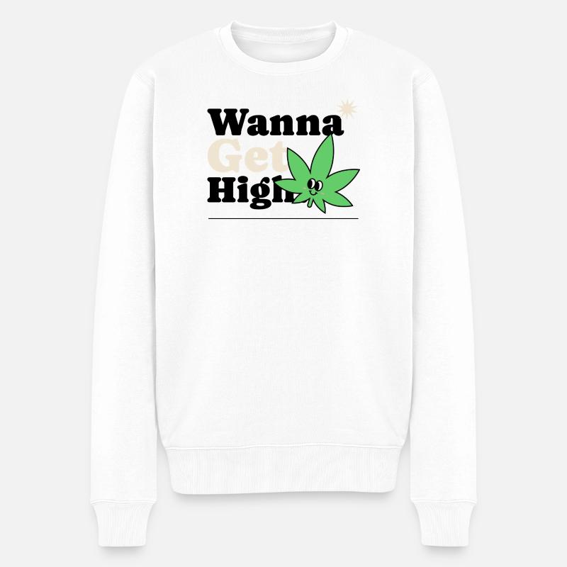 Breloque de dessin animé Shamrock - Pull Premium bio Homme - blanc