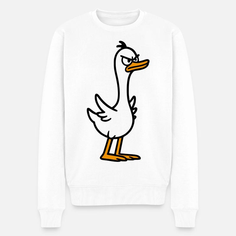 Wütende Gans - Männer Premium Bio Pullover - Weiß