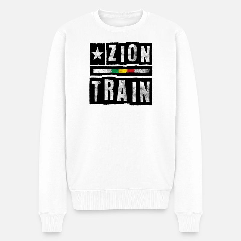 Lettrage du train de Zion - Pull Premium bio Homme - blanc