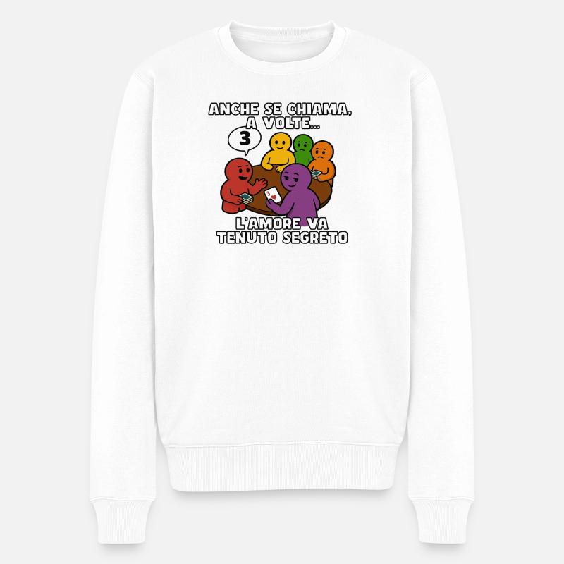 Trumpfs Ruf, verleugnetes Herz - Männer Premium Bio Pullover - Weiß
