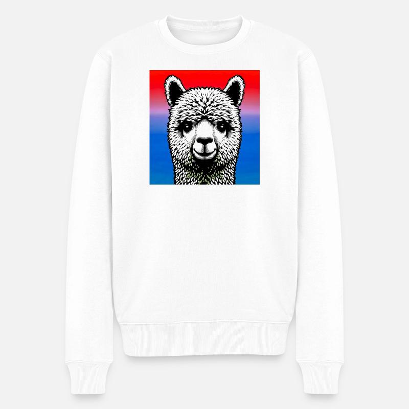 Alpaka - Männer Premium Bio Pullover - Weiß