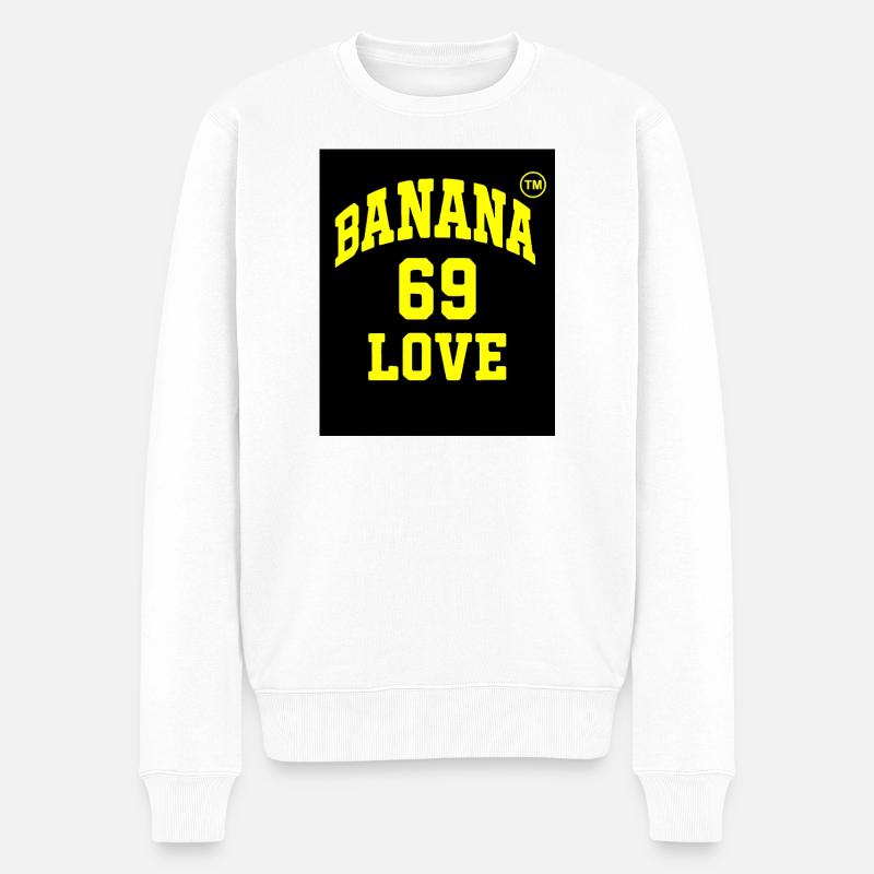 Banane 69 Liebe Logo - Männer Premium Bio Pullover - Weiß