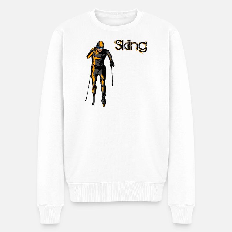 Skilanglauf - Männer Premium Bio Pullover - Weiß