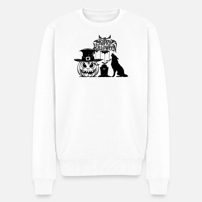 HALLOWEEN - Pull Premium bio Homme - blanc