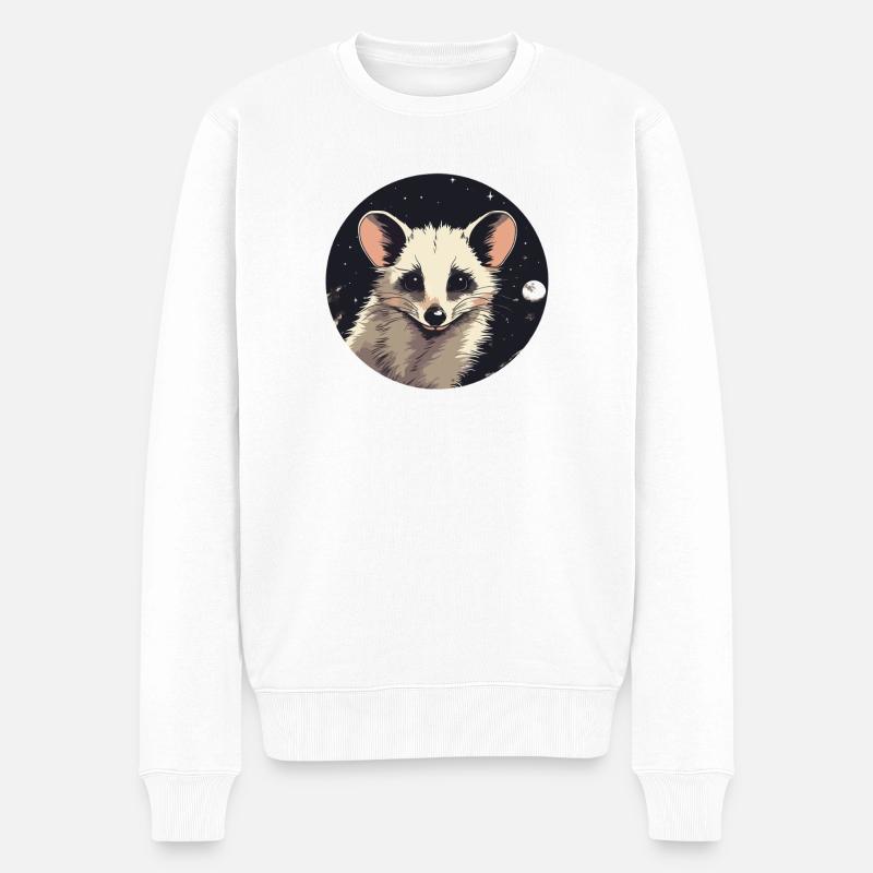 Oppossum dans l’espace stellaire - Pull Premium bio Homme - blanc