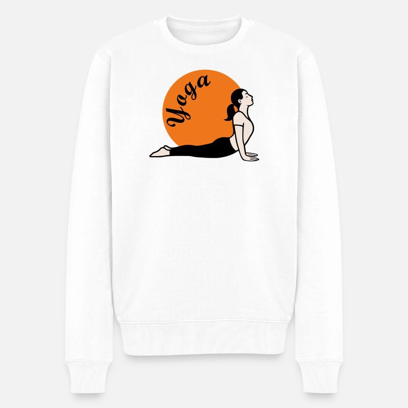 Yoga Love - Männer Premium Bio Pullover - Weiß