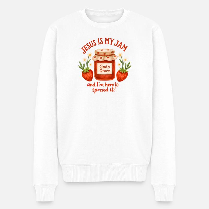 Jesus Jam La grâce de Dieu - Pull Premium bio Homme - blanc