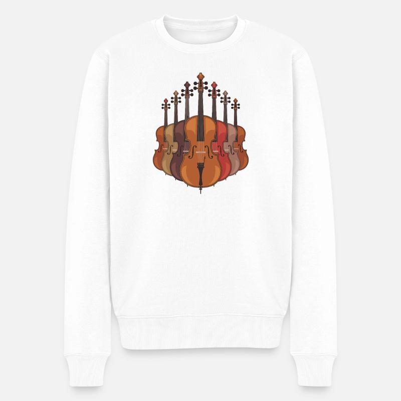  Faszinierende Cellosammlung: Musikinstrumente in - Männer Premium Bio Pullover - Weiß
