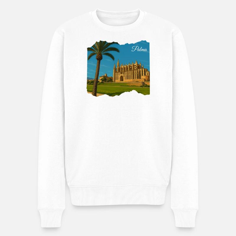 Mallorca Palma Kathedrale - Männer Premium Bio Pullover - Weiß