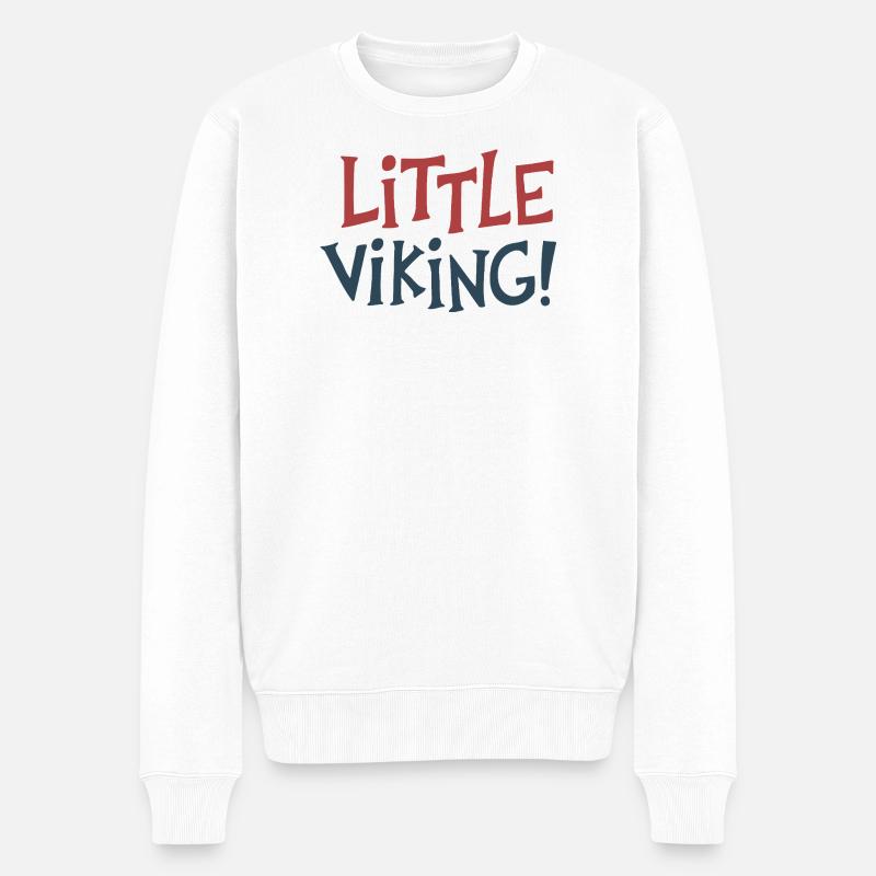 Kleiner Wikingerspaß - Männer Premium Bio Pullover - Weiß