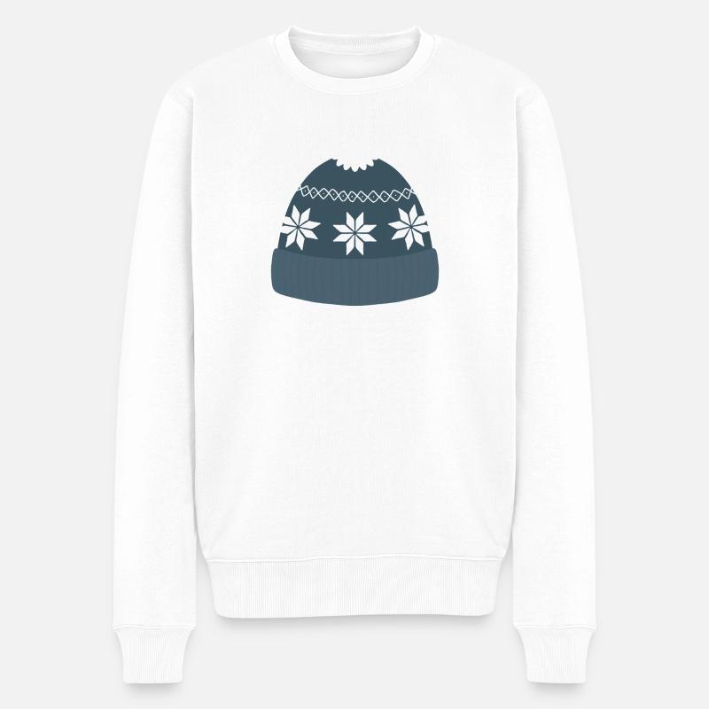 Bonnet nordique flocon de neige - Pull Premium bio Homme - blanc