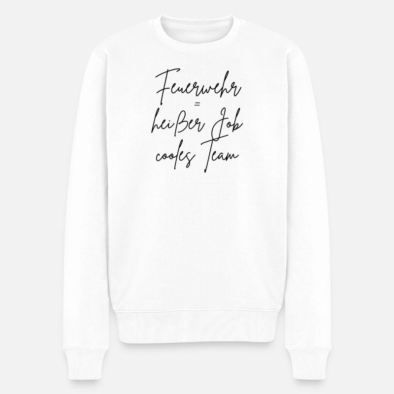 Pompiers = travail chaud, équipe cool - Pull Premium bio Homme - blanc