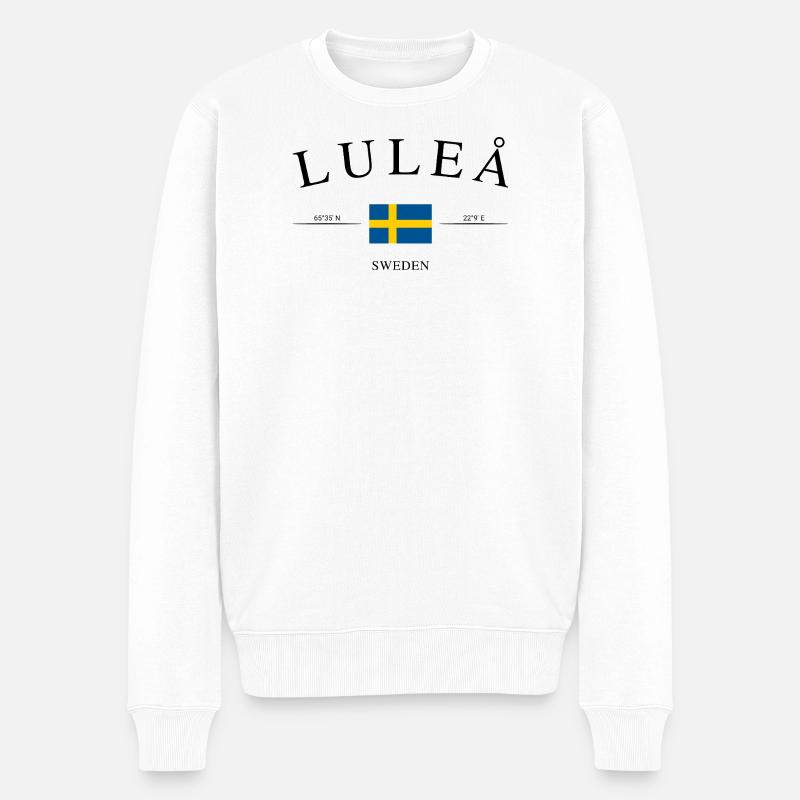 Luleå Schweden – Urlaub Souvenir & Geschenk - Männer Premium Bio Pullover - Weiß