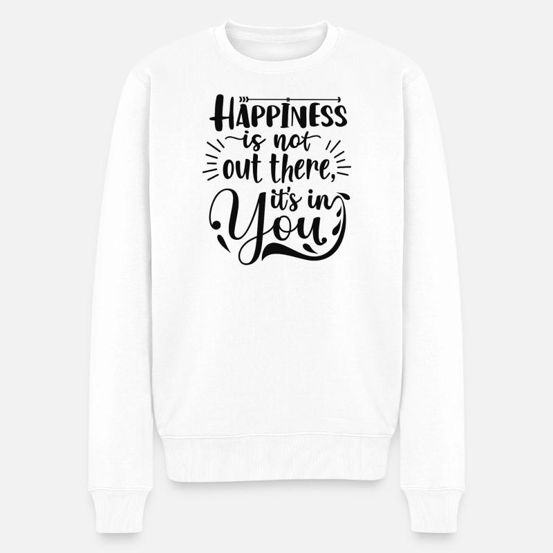 Bonheur en Vous - Pull Premium bio Homme - blanc