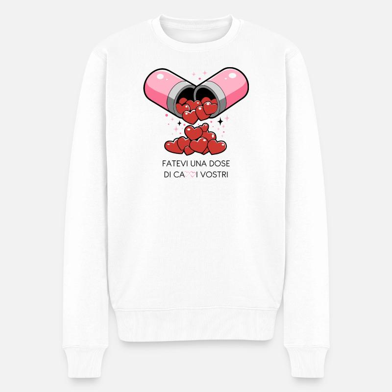 Liebespille - Männer Premium Bio Pullover - Weiß