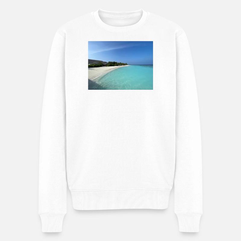 Côte tropicale Blue Water Maldives - Pull Premium bio Homme - blanc
