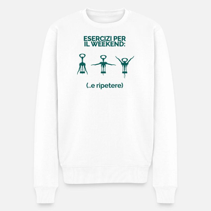 Exercices pour le week-end du tire-bouchon - Pull Premium bio Homme - blanc