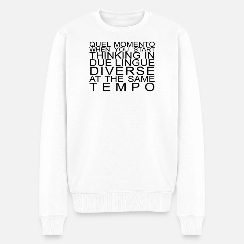 phrase ambiguë - Pull Premium bio Homme - blanc