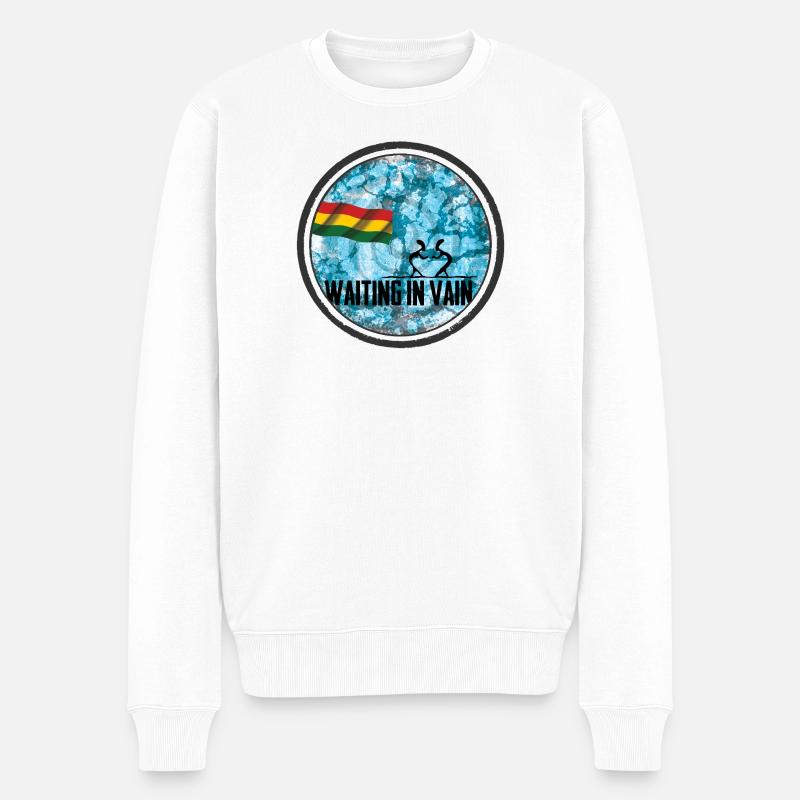 Waiting in Vain - reggae - Männer Premium Bio Pullover - Weiß