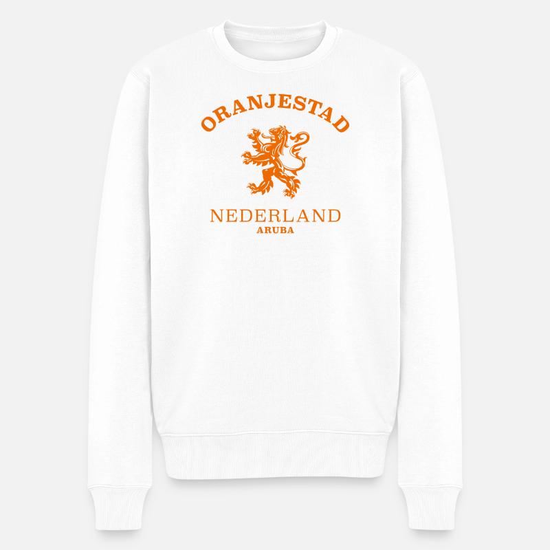 Oranjestadt Nederland Netherlands - Männer Premium Bio Pullover - Weiß