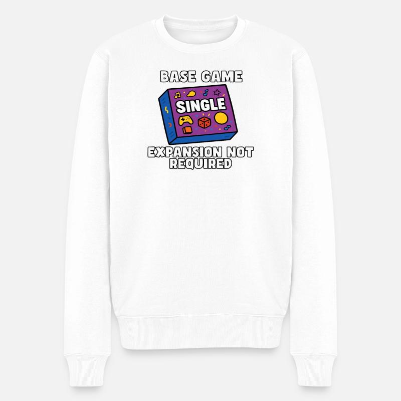 Basisspiel: Single Edition - Männer Premium Bio Pullover - Weiß