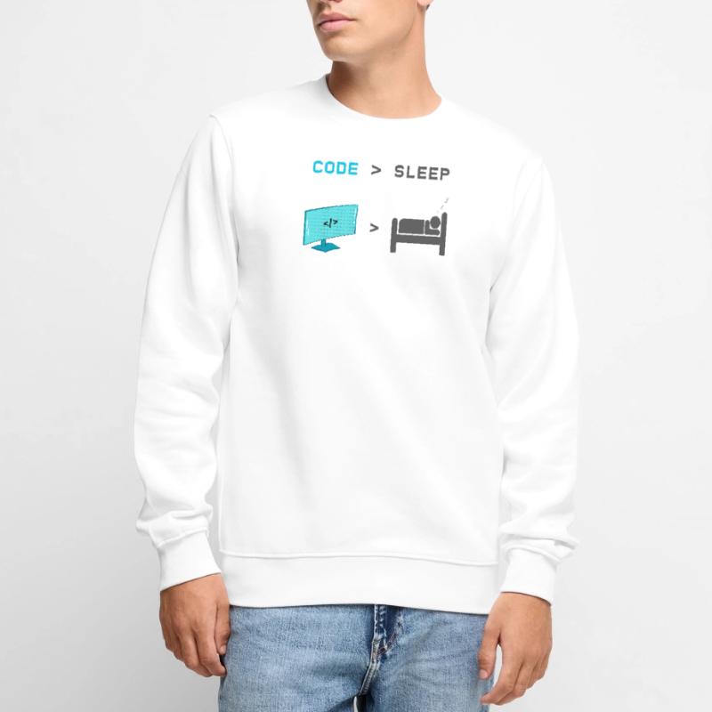 Code vs Veille : codeur en mode veille Pull Premium bio Homme
