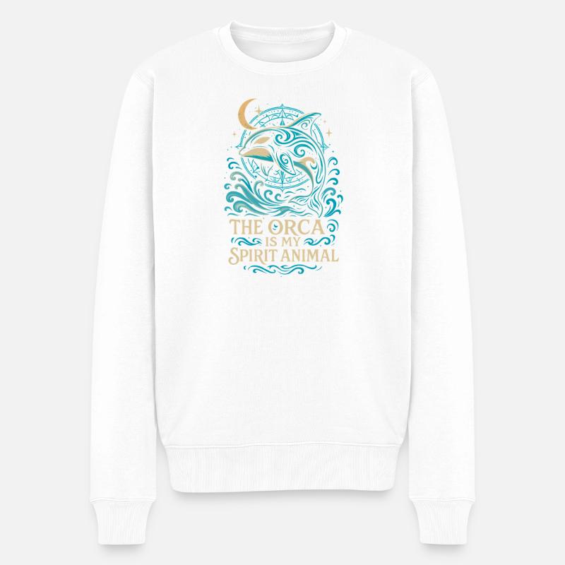 Keine Sorge, wir haben nachgesehen - nicht flach - Männer Premium Bio Pullover - Weiß