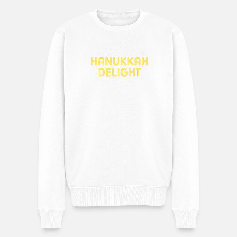 Hanukkah Chanukkah Hanukah - Männer Premium Bio Pullover - Weiß