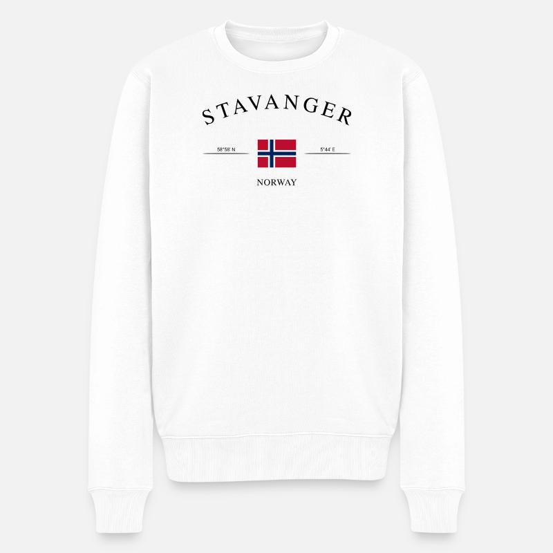 Stavanger Norwegen – Urlaub Souvenir & Geschenk - Männer Premium Bio Pullover - Weiß