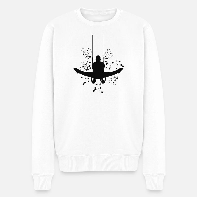Kunstturner Ringe Kunstturnen - Männer Premium Bio Pullover - Weiß