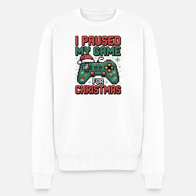 Cotes de jeu amusantes pour les joueurs de Noël - Pull Premium bio Homme - blanc