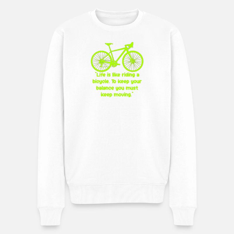 Équilibre du vélo Texte néon - Pull Premium bio Homme - blanc