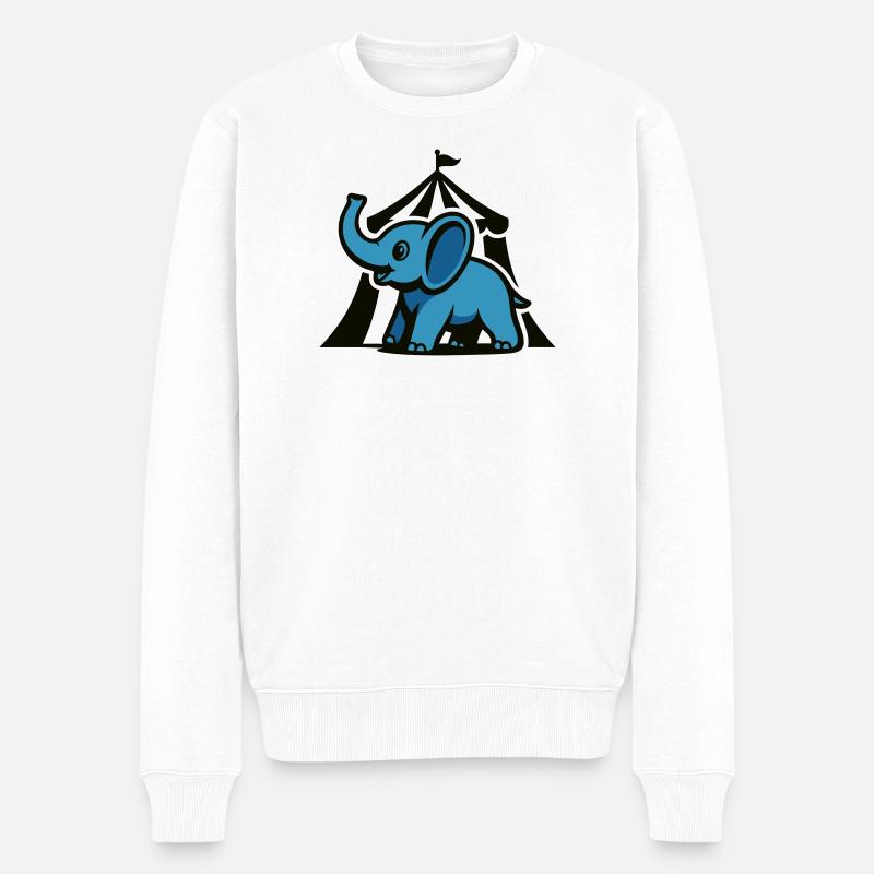 Éléphant de cirque bleu - Pull Premium bio Homme - blanc